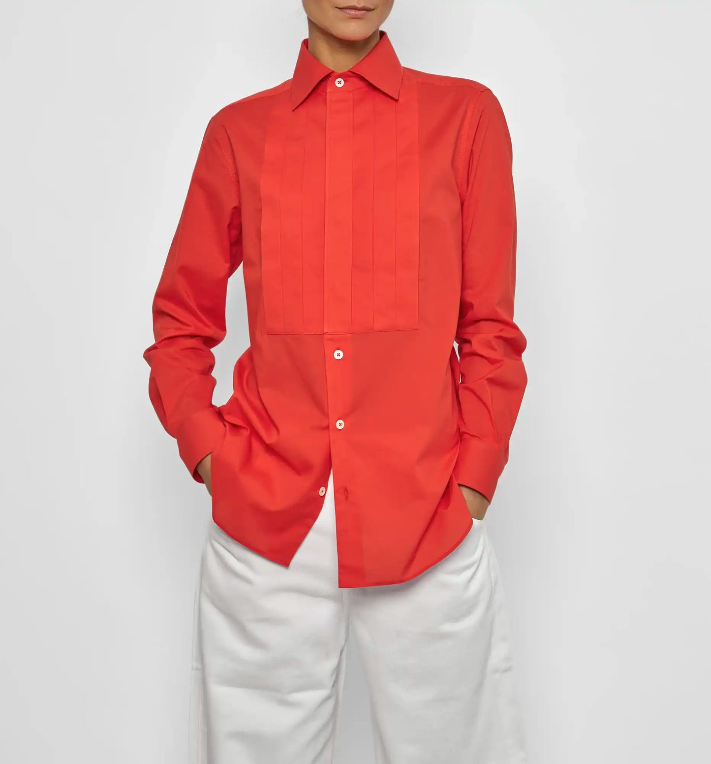 Pleated Smoking Shirt