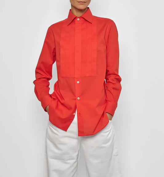 Pleated Smoking Shirt